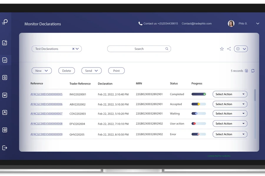 tradePhlo — monitor your declarations