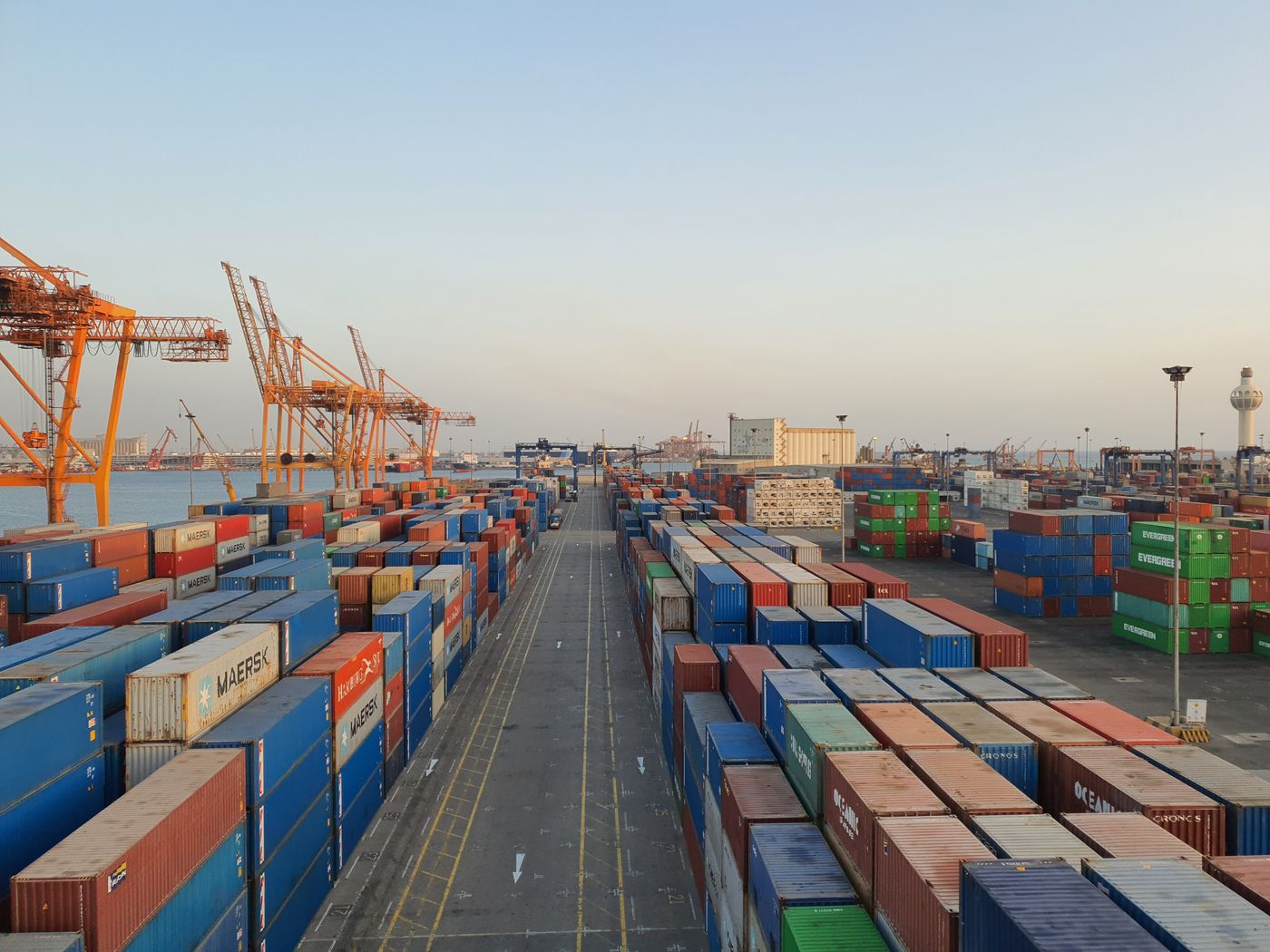 Container terminal — goods crossing a border